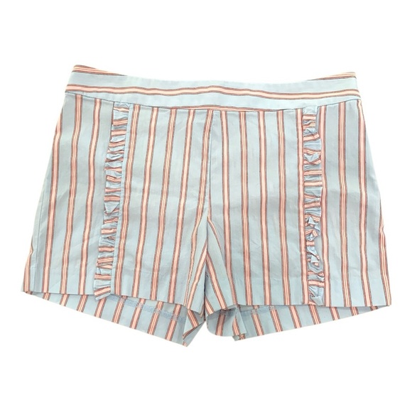 JCrew blue red pink white striped shorts side zip size 8 - Picture 1 of 5